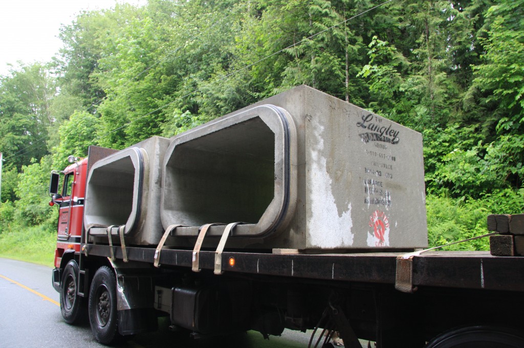 Culvert sections arrive from Langley Concrete