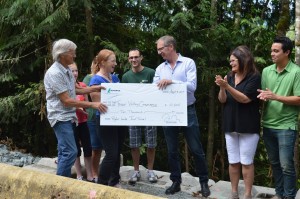 David Redfern of Lafarge Canada presented a $10,000 cash donation to the Fraser Valley Conservany's 